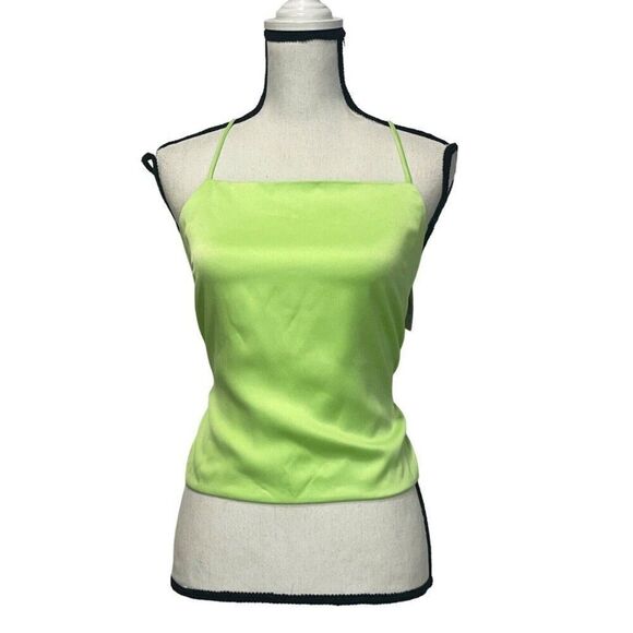 WAYF Just Friends Lace Back Camisole, Citron, Sz. M - Picture 2 of 8